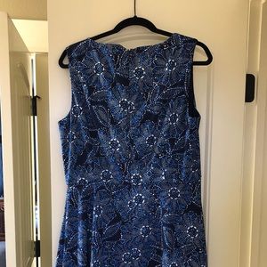 Blue and white floral “Darby” dress by Dress Barn